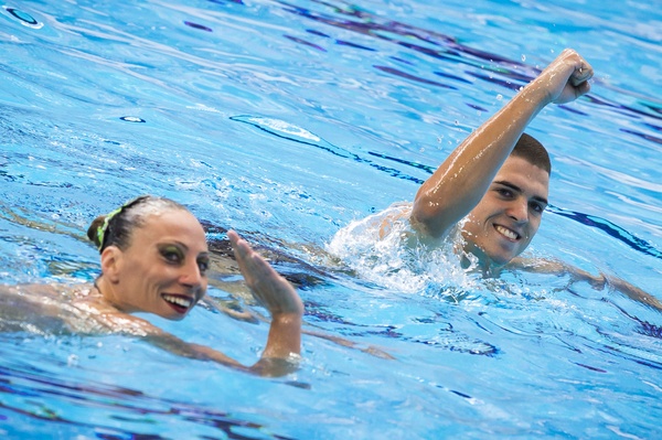 Manila Flamini e Giorgio Minisini soddisfatti dopo le eliminatorie del Duo Misto